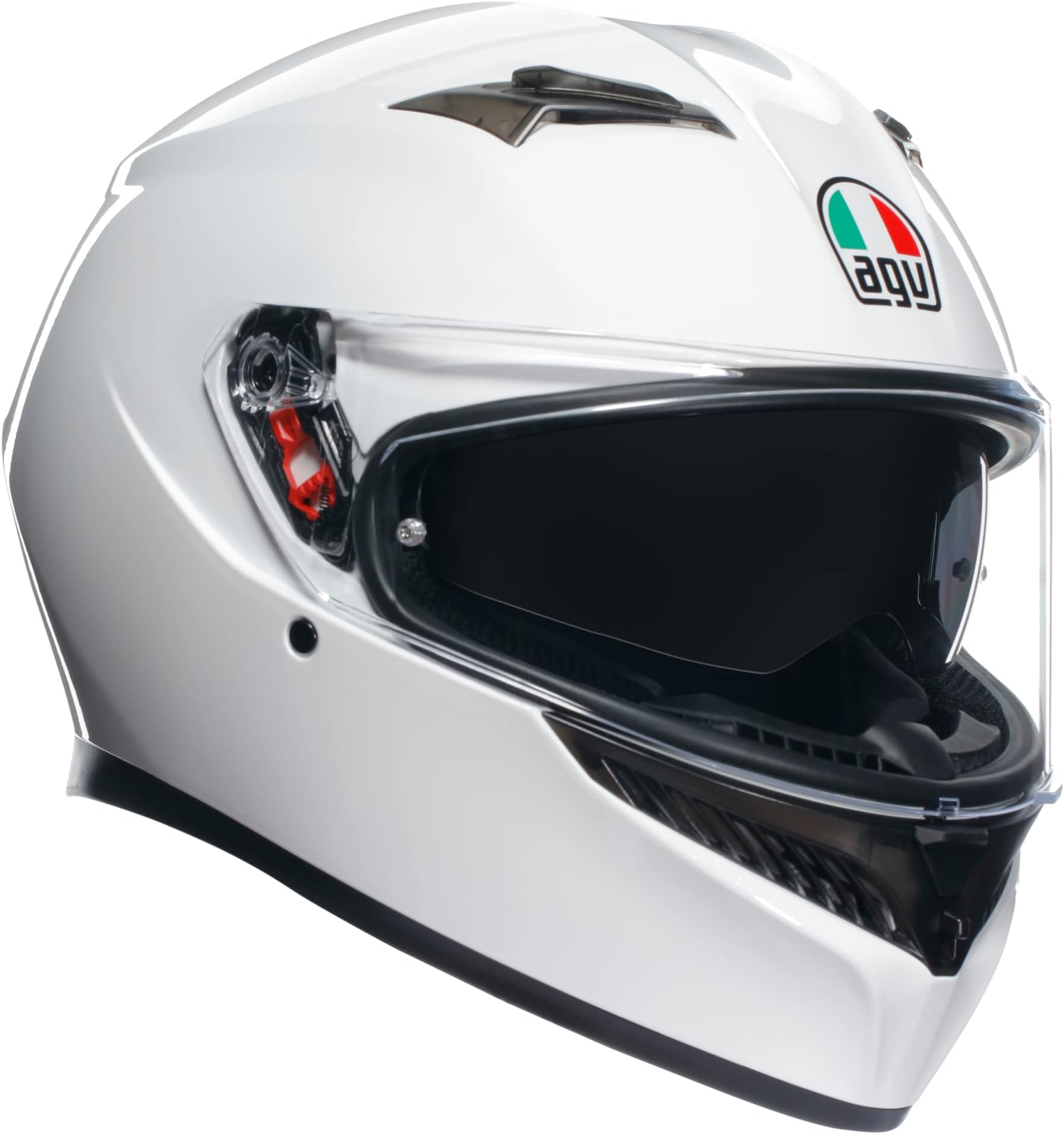 AGV K3 Full Face ECE 22.06 Motorcycle Helmet - Plain, Seta White