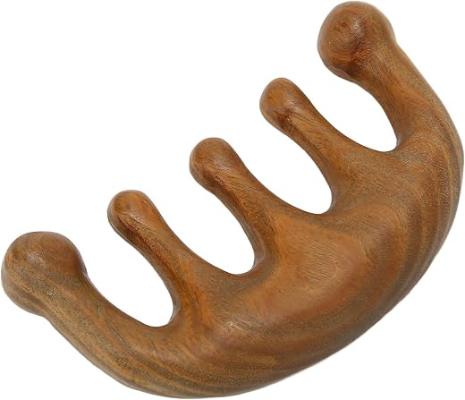 SOGT Massage Comb, Sandalwood Wood Wide Tooth Comb Round Head Design Wood Massage Comb Scraping Scalp Massage Comb For Par...