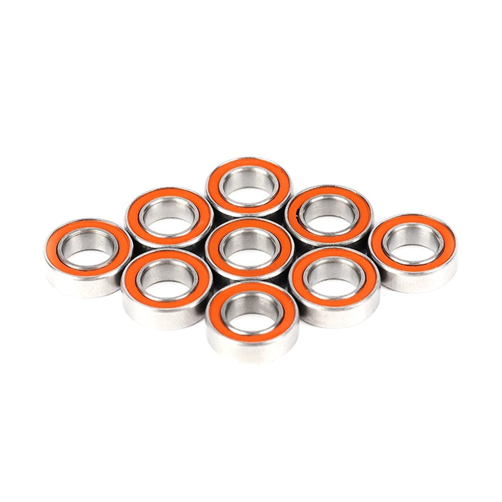 Industrial Bearings 10 pièces roulement à air 7x13x4mm roulement en céramique hybride en acier inoxydable sans graisse à rotation rapide for Ball Bearing Skate Bearings