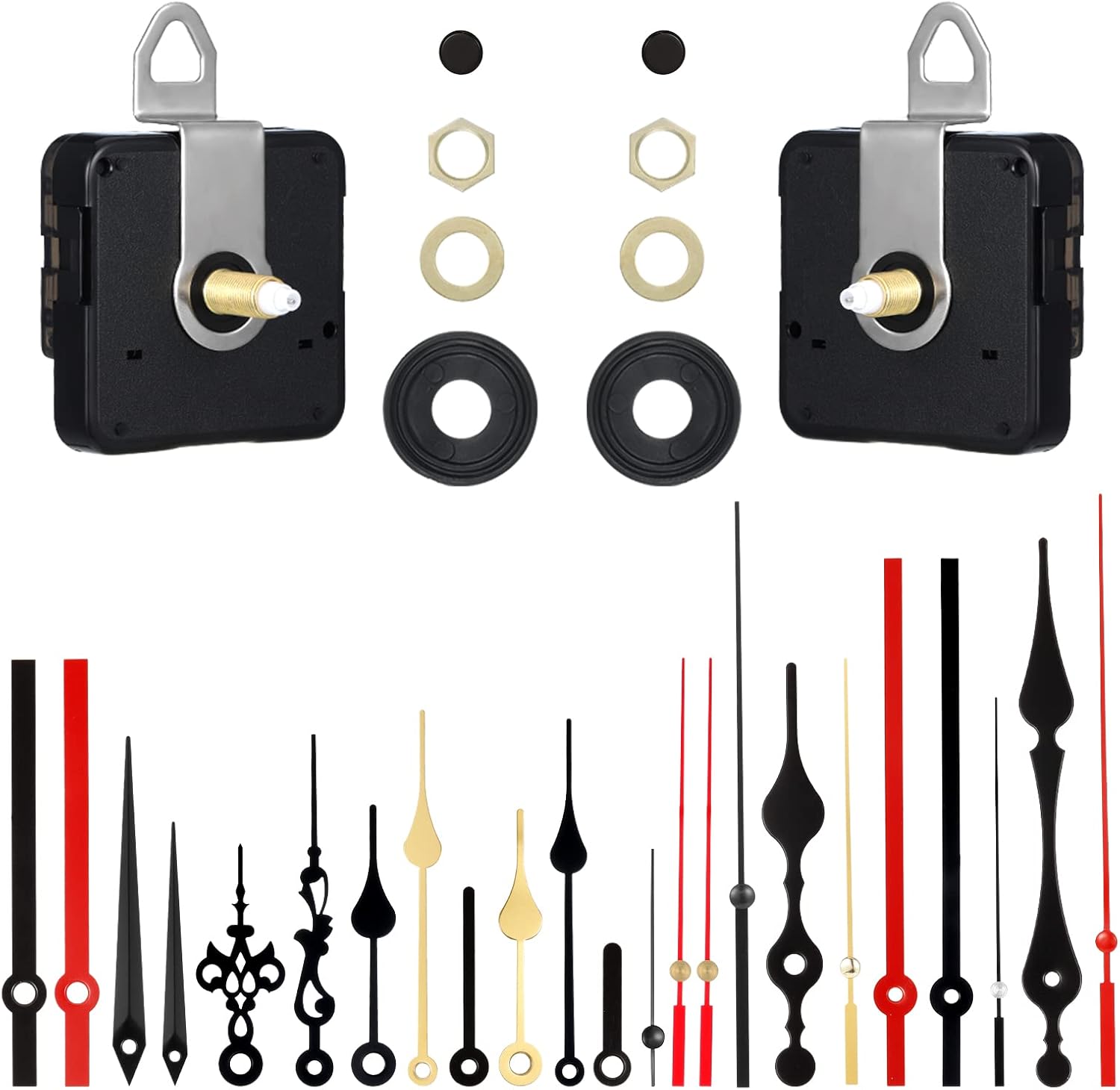 FRIUSATE 2pcs Clock Mechanisms Battery Powered, Quartz Clock Mechanism