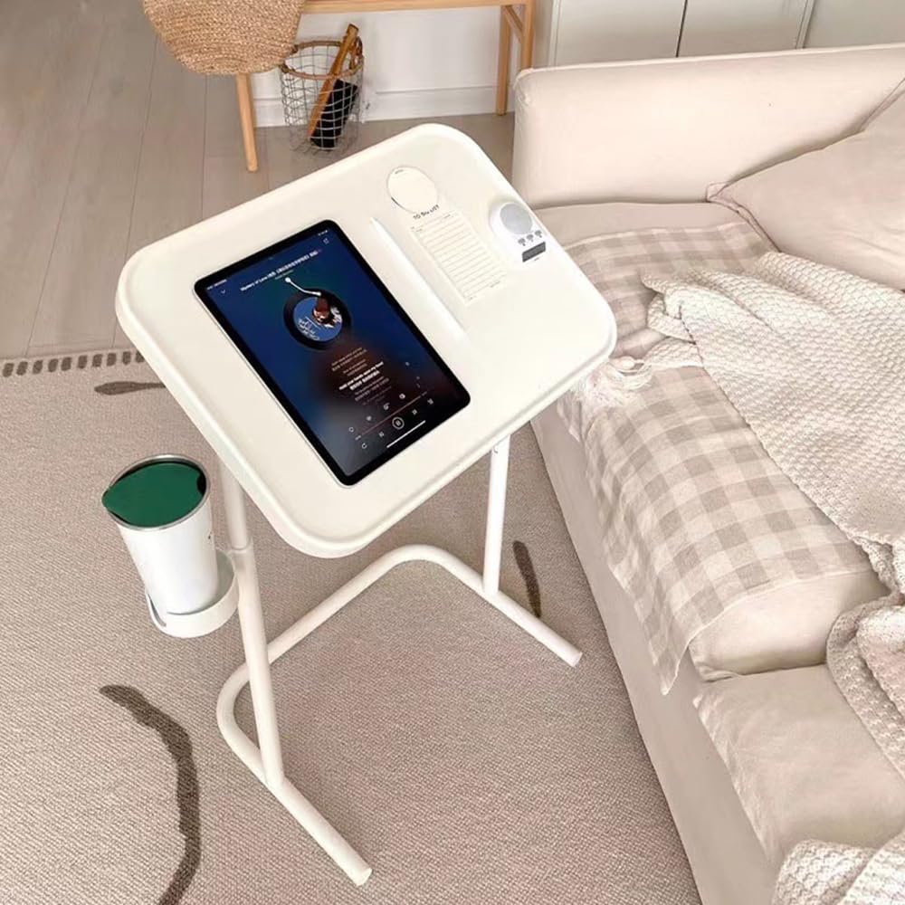 APAP Foldable Standing Desk, Magnetic Height Adjustable Small Laptop Desk, Tiltable Portable Office Work Station, for Home Office & School (White)