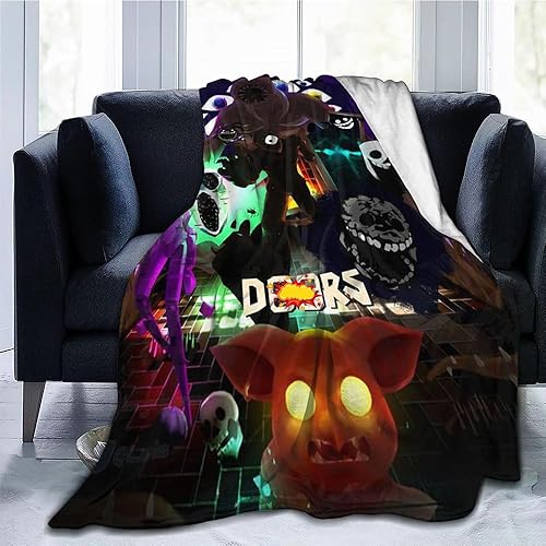 Miniatura 3 de Roblo-x Door-s Manta de hotel, manta de franela de juego de terror, manta de monstruo de juego, regalos de ropa de cama para niños y adultos, cama,