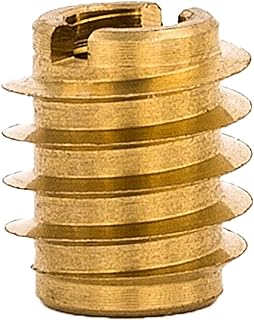 E-Z Lok Threaded Insert, Brass, Knife Thread, 8-32 Internal Threads, 0.375" Length (Pack of 25)