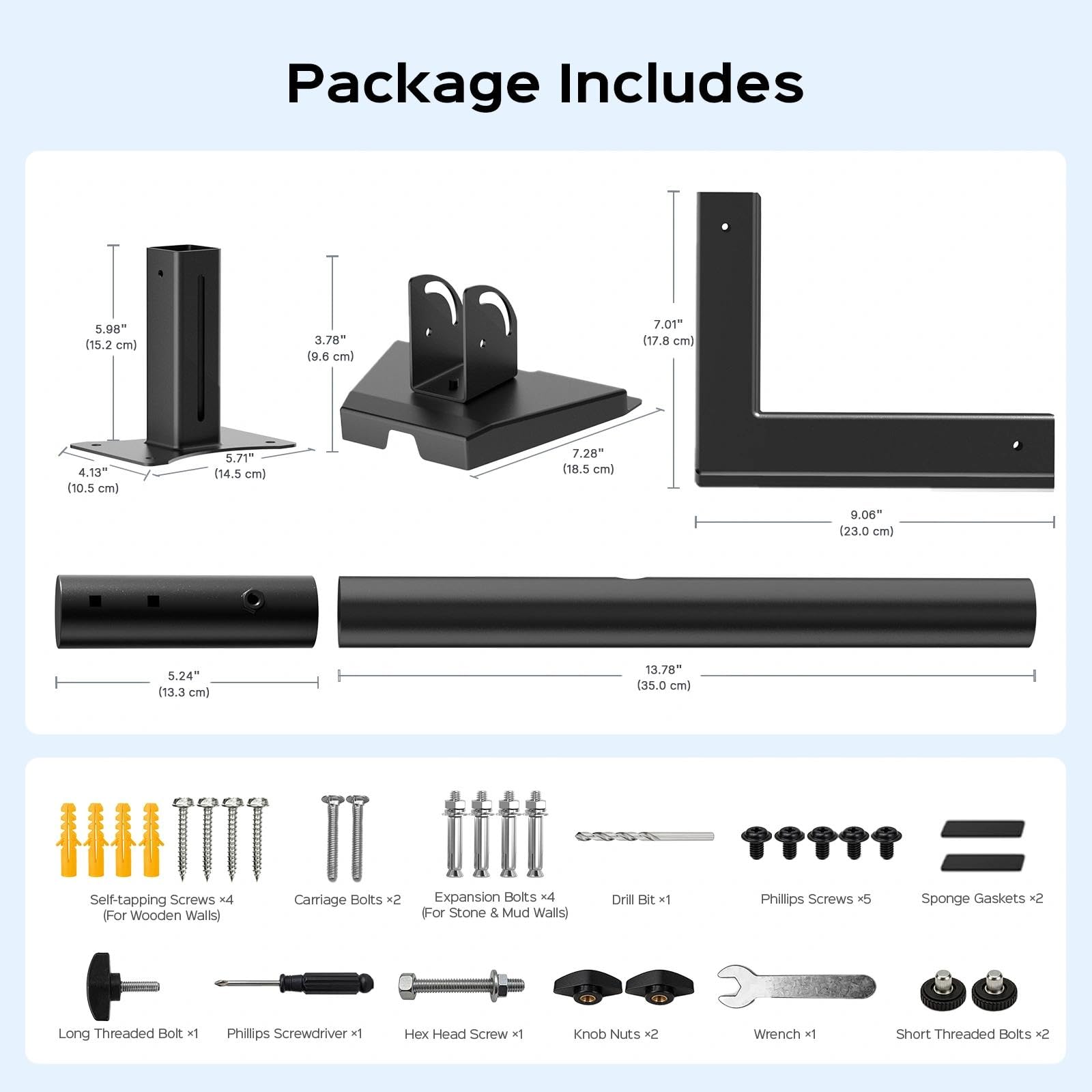 Starlink Support mural réglable 3ème génération – Bras de support extensible, résistant à la rouille et aux intempéries, installation facile pour Starlink Standard 4/4X/Gen 3, s'adapte aux murs en
