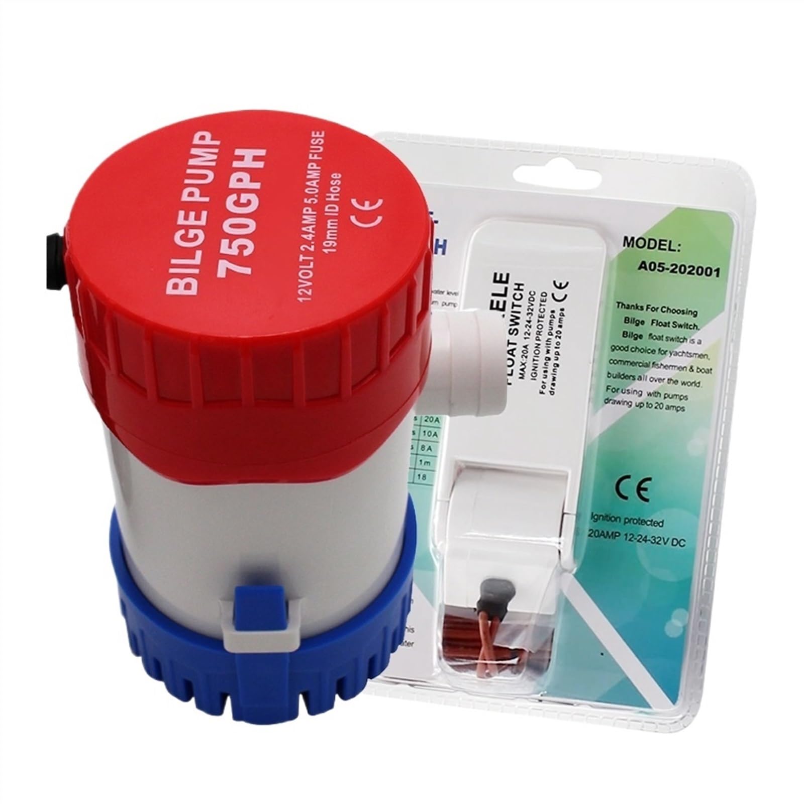 MKBP-G750-12 Mini bomba de agua de sentina eléctrica sumergible de sentina de 12V 750GPH con interruptor de flotador de bomba de sentina