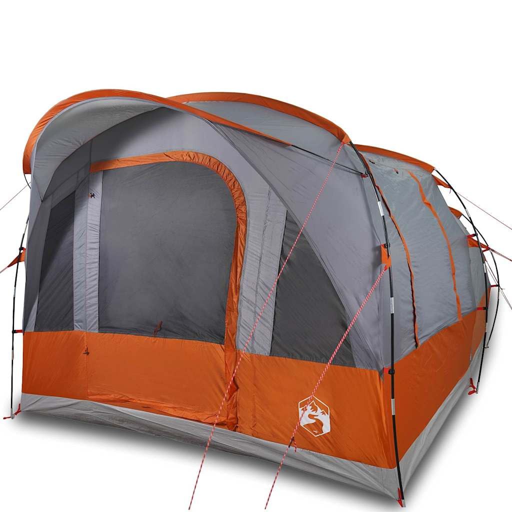 Tente Tunnel Camping 3 Personnes Gris Orange imperméable avec Double Toit, spacieuse ventilée pour randonnée et Voyage, Facile à Monter, résistante au Vent aux Insectes, 400x260x205 8. 7 kg