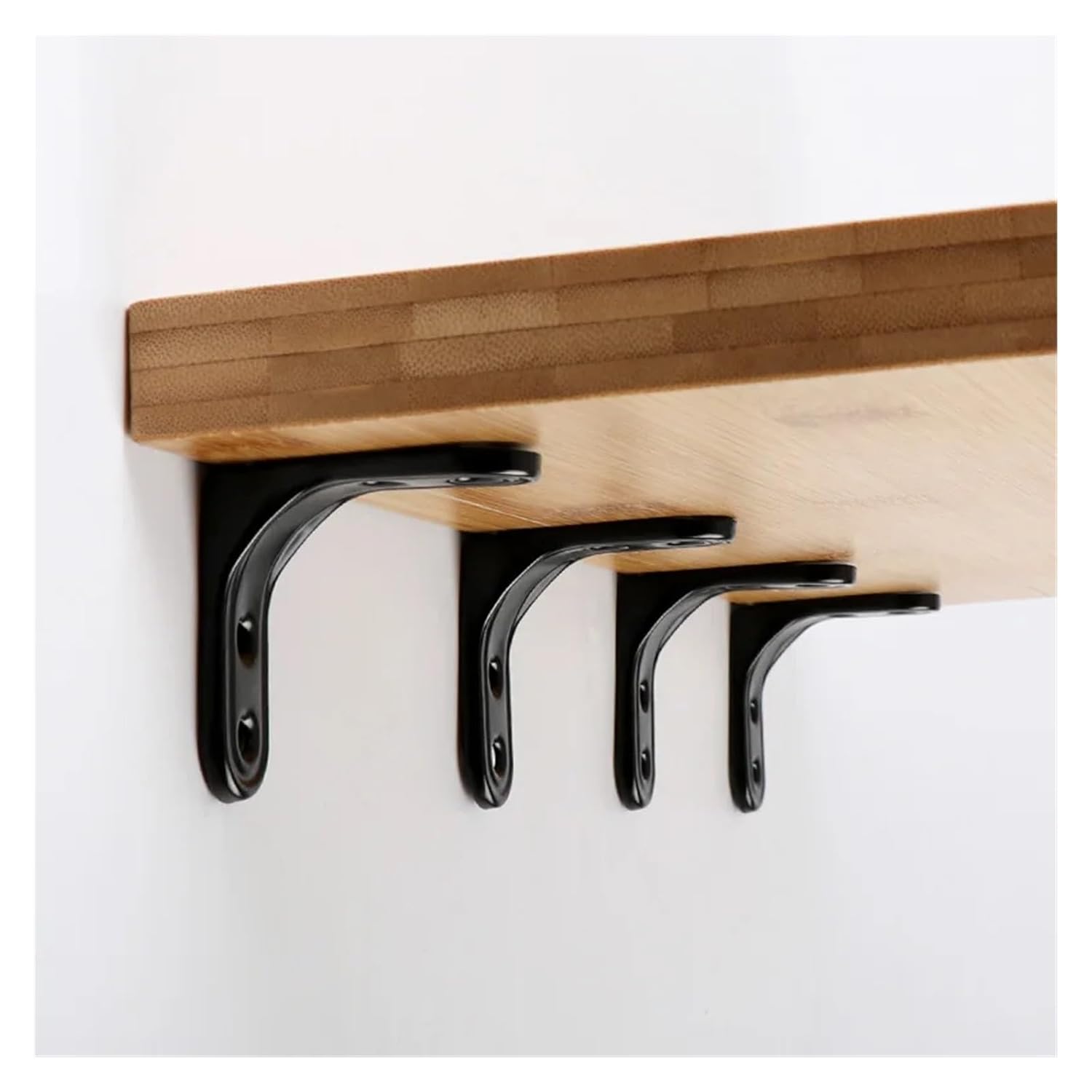 Eisenwaren 6pcs Black/White 90 Degree Right Angle Brackets 50x50mm L Shape Corner Brace Bracket Furniture Hardware Brackets for Wood Table(Black with Screws)