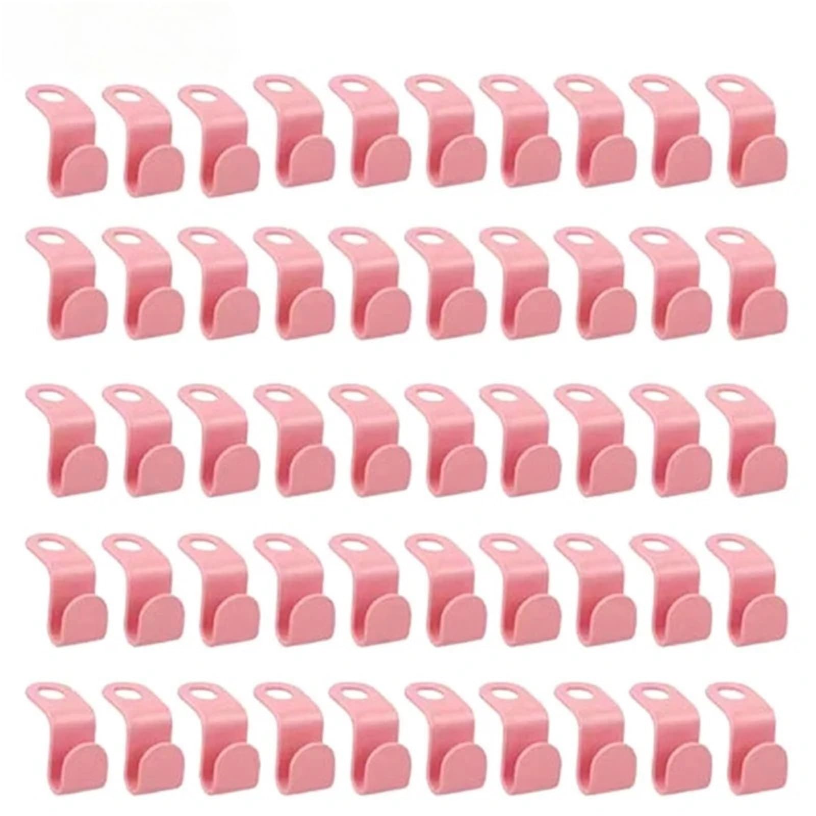 Hangers for Clothes Space Savers 200pcs Cascading Hanger Plastic Extender Clips Wardrobe Coat Organizer(Pink)