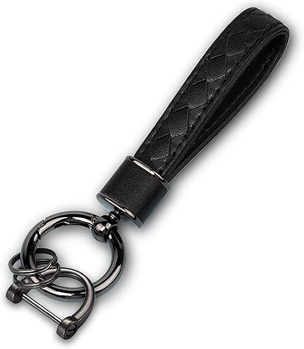 Llavero del coche de cuero genuino,Accesorios universales de la cadena del metal de servicio pesado,Llavero del llavero del coche