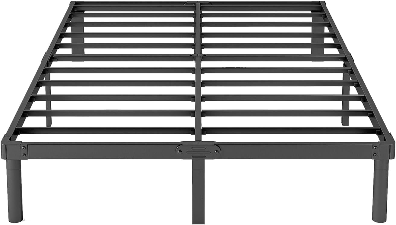 SunnyDaze 12 Inch High Metal King Bed Frame No Box Spring Needed, Heavy Duty King Size Bed Frame Platform, Easy Assembly, Noise Free, Black King 12 Inch