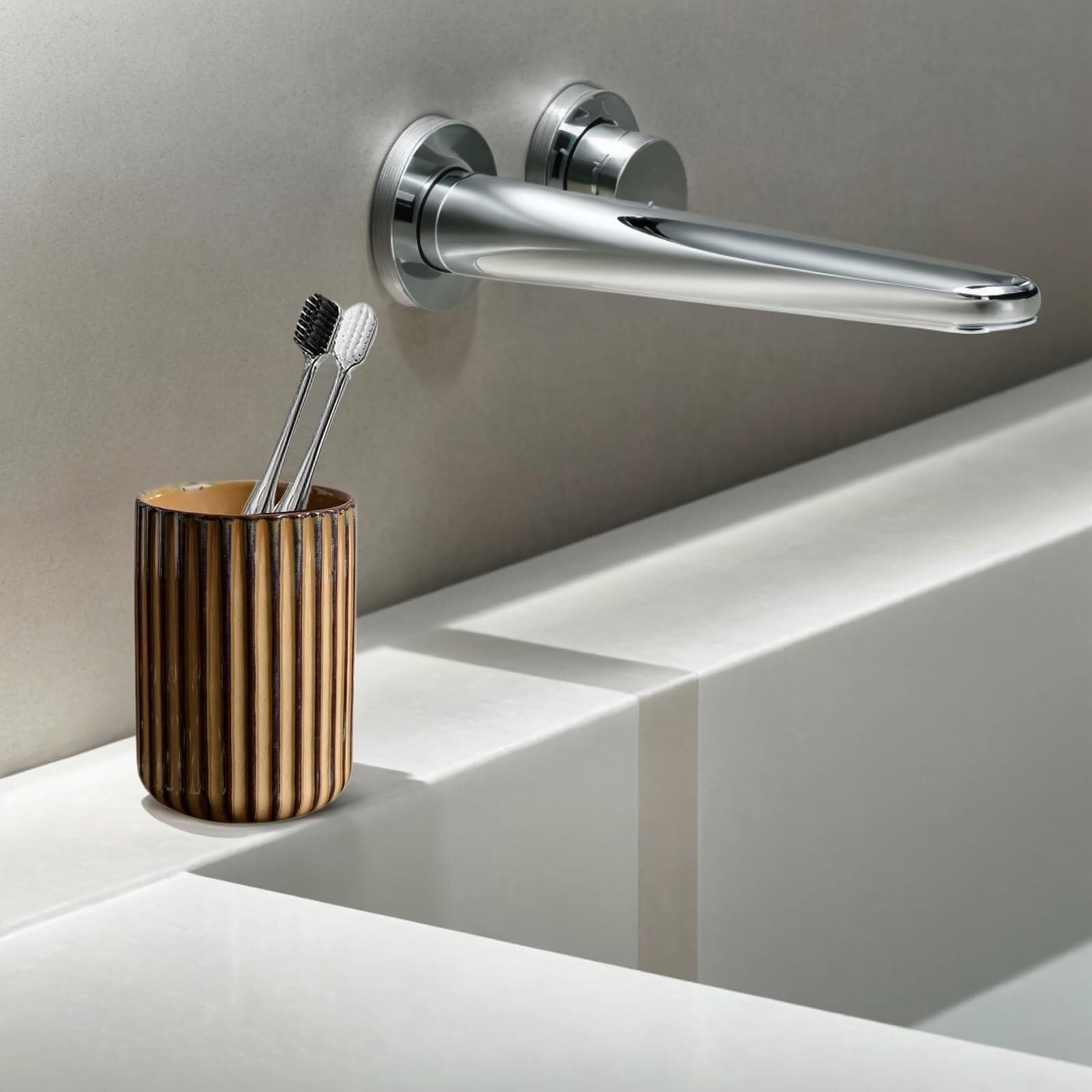 Porta Cepillo Dientes Baño Soporte De Cerámica For Cepillos Dientes For Taza Baño, Organizador Pasta, Encimera Hogar Y Cocina(Grün)