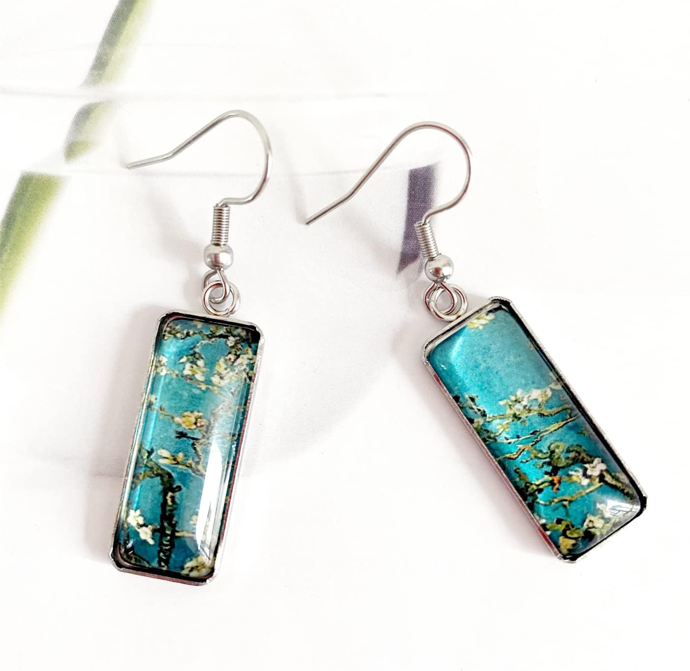 Vintage Abstract Van Gogh Painting Starry Sky Sunflower Drop Dangle Earrings for Women Painter Art Teacher Abstract Art Earrings Charm Creative Jewelry Gifts - Image 6