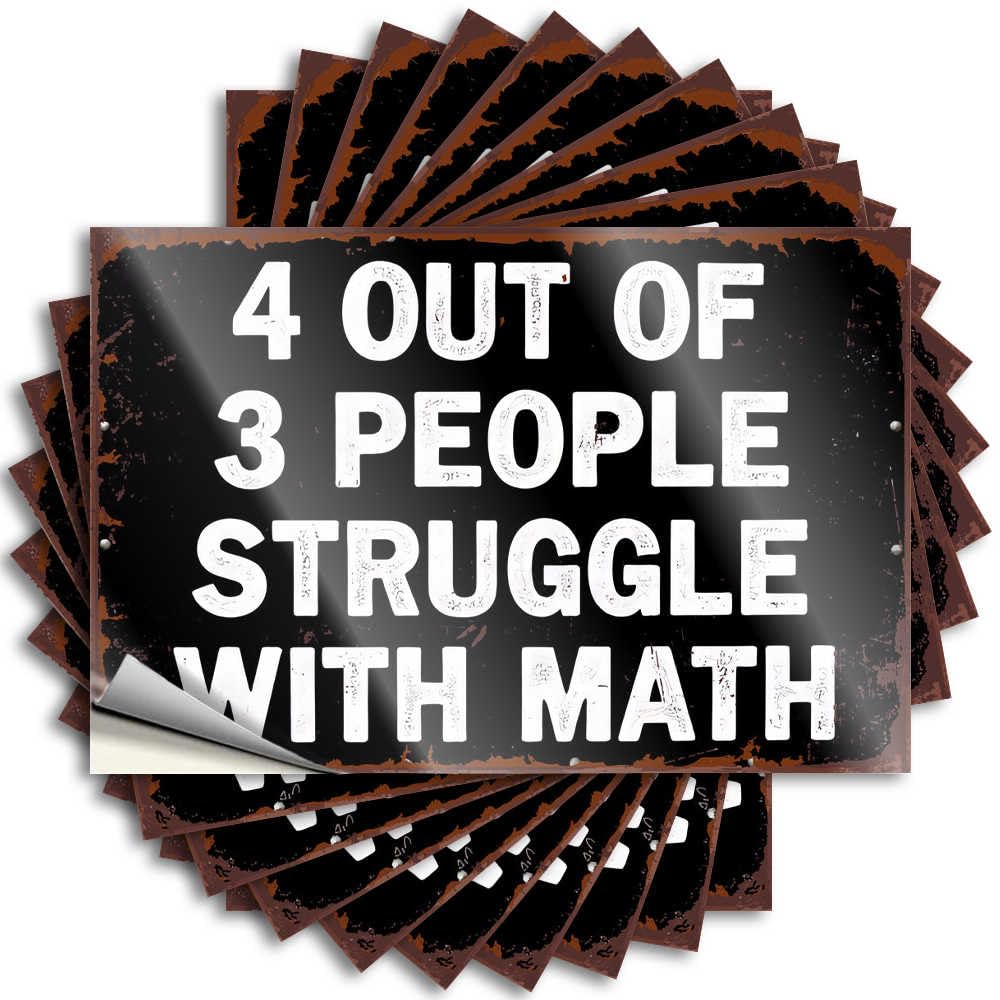 Sticker Cover Heavy Math Struggles: A Common Issue for Things - Outside Decor for Porch Easy Peel Removable(6X9CM)