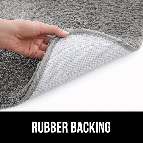 Miniatura 3 de Gorilla Grip Tapete de baño y alfombra de baño de lujo, tamaño de alfombra de baño de 35 x 16 pulgadas, color transparente y alfombra de baño,