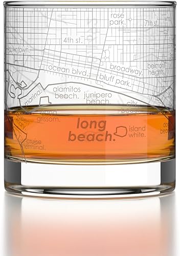 Vista 117 de Well Told Vaso grabado de Washington DC Map Rocks, vidrio de whisky antiguo (11 onzas, transparente), regalo para los amantes del whisky 147-Claro