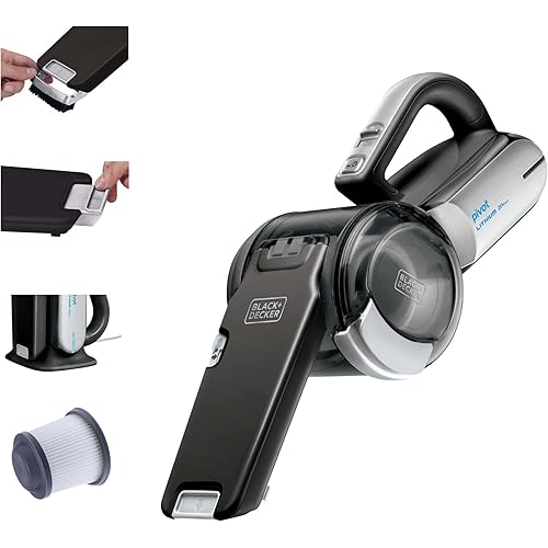 BLACK+DECKER dustbuster PIVOT VAC Handheld Vacuum Cordless, Hand Vacuum for Dorm, Car and Home, Portable with Crevice Tool and Pivot Nozzle (BDH2000PL)