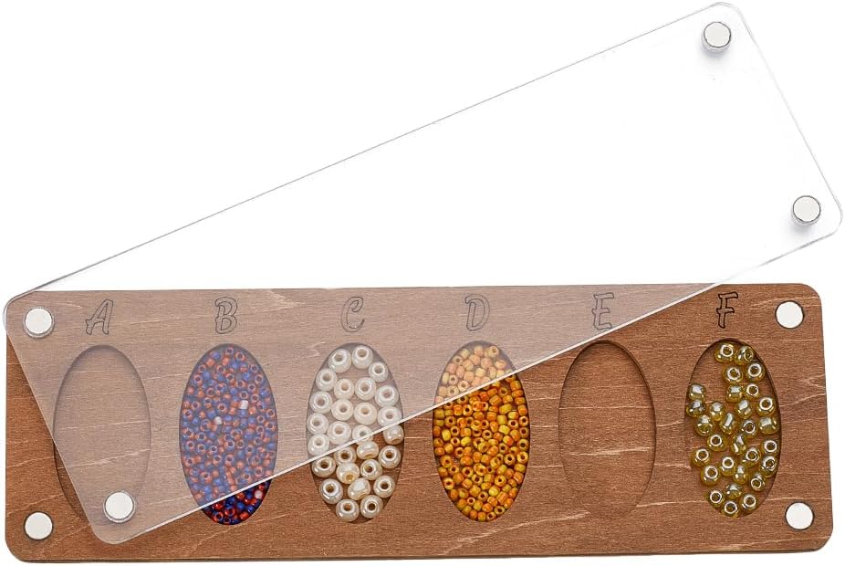 AHANDMAKER Wooden Bead Boards, Bead Mat for Bracelet Making, Beading Trays with Acrylic Lid, Beads Storage Organize with Pattern for Jewelry Display, Beadwork Supplies & Jewelry Making