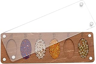 AHANDMAKER Wooden Bead Boards, Bead Mat for Bracelet Making, Beading Trays with Acrylic Lid, Beads Storage Organize with Pattern for Jewelry Display, Beadwork Supplies & Jewelry Making