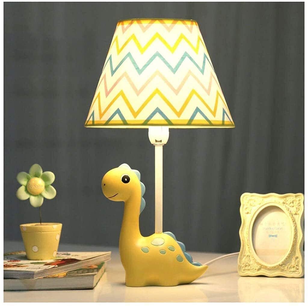 Lámpara de escritorio Habitación para niños Dibujos animados Amarillo Dinosaurio Dormitorio Lámpara de noche Creativa Cálida Romántica Linda