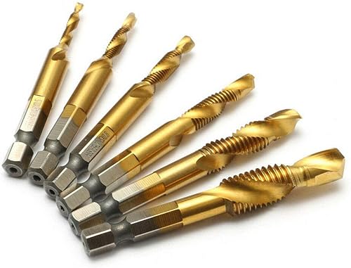 Miniatura 4 de 6 unids combinación 14 "hexagonal avellanador broca M3-M10 desbarbar tornillo avellanado HSS hexagonal dorado