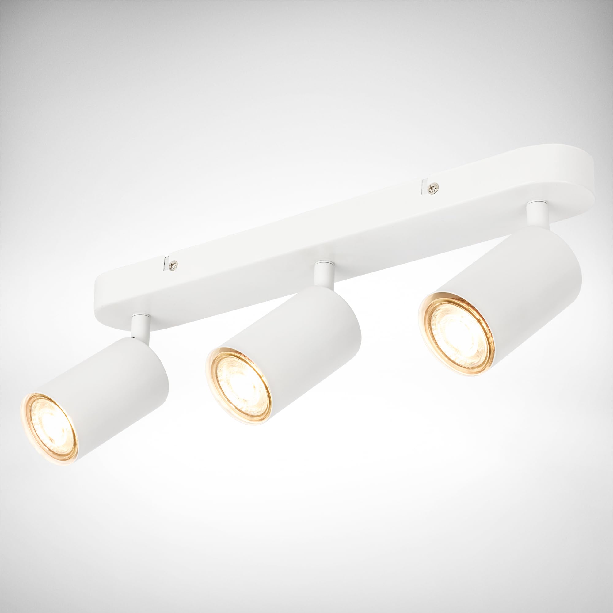 B.K.Licht - Adjustable Ceiling Spot Light, GU10 Ceiling Light, 3 Way Spot Ceiling Lamp, Livingroom Lamp, Bedroom Lamp, Kitchen Lamp, 39 cm, White