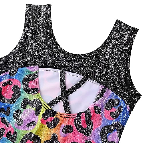 XFGIRLS Girls Gymnastics Leotards Kids Sleeveless Ballet Dance Fancy Biketards Dancewear Bodysuits Tumbling Outfit 10-12