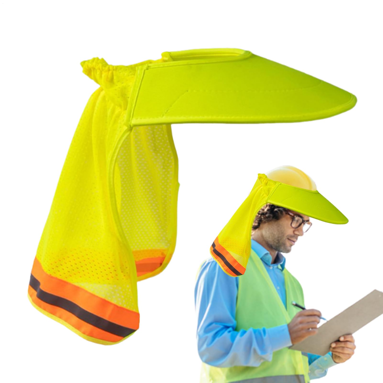 Visera Solar para Casco de Seguridad,Visera Protectora Transpirable para Casco | Protección UV Ajuste De Tensión Protección Laboral En Obras