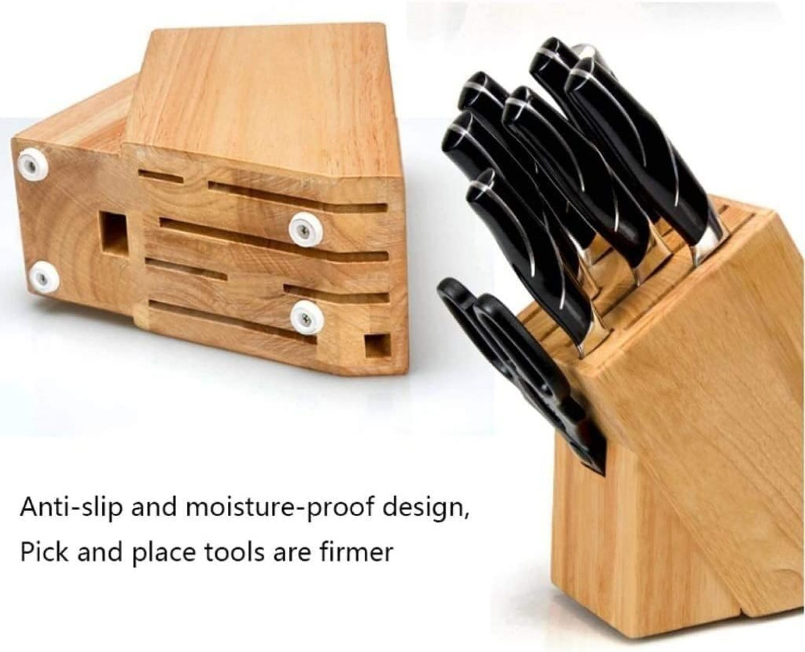 Soportes De Bloque De Cuchillos De Bambú para Cajones, Organizador De Cuchillos De Chef para El Hogar Noble De Haya Universal Funcional Calidad para Cualquier Ocasión Y Inauguración De La Casa
