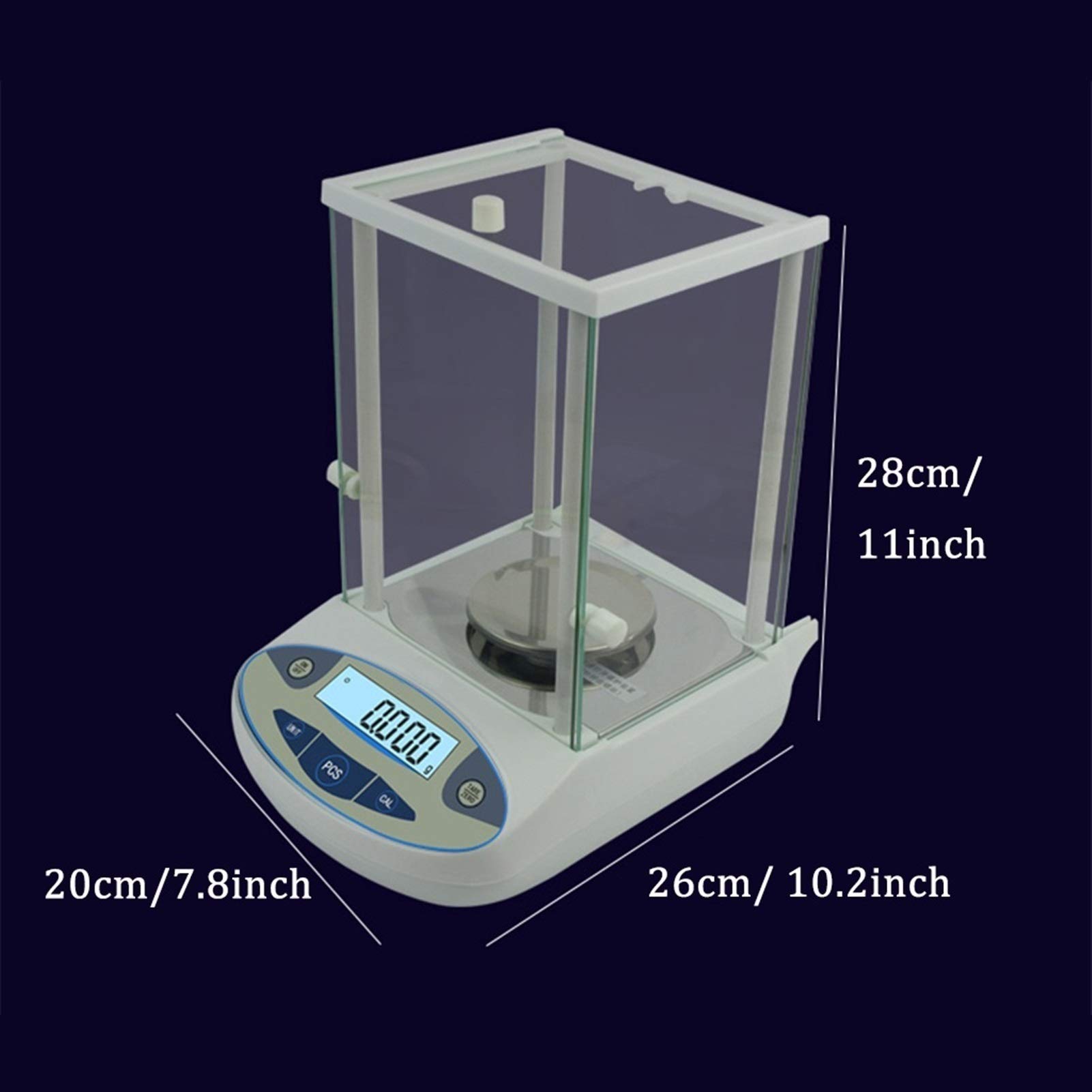Bilancia Elettronica di Precisione Digitale Bilancia Analitica Alta 0,001 G con Paravento in Vetro per Laboratorio Gioielleria Impianto Chimico,100g/0.001g