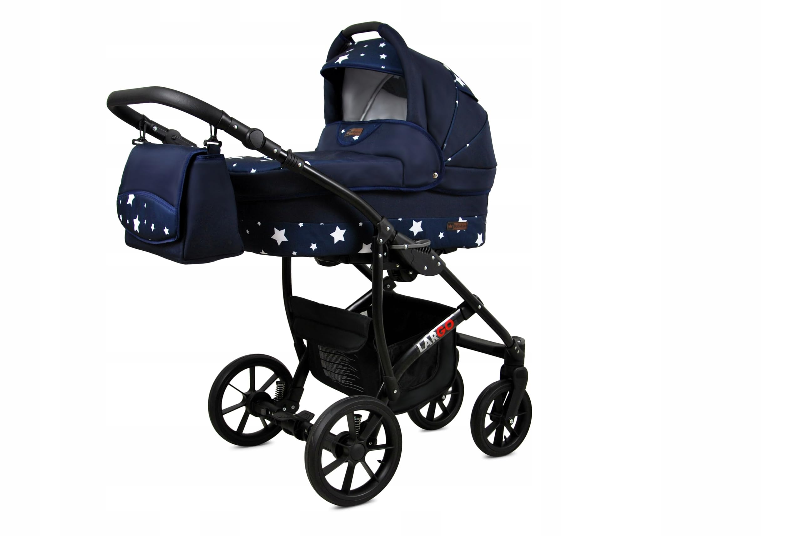 BabyLux® Zestaw wózków dziecięcych 4 w 1 – Largo – w zestawie wanienka dla niemowląt, fotelik sportowy, fotelik samochodowy, stacja bazowa ISOFIX – fotelik samochodowy – zestaw wózków dziecięcych