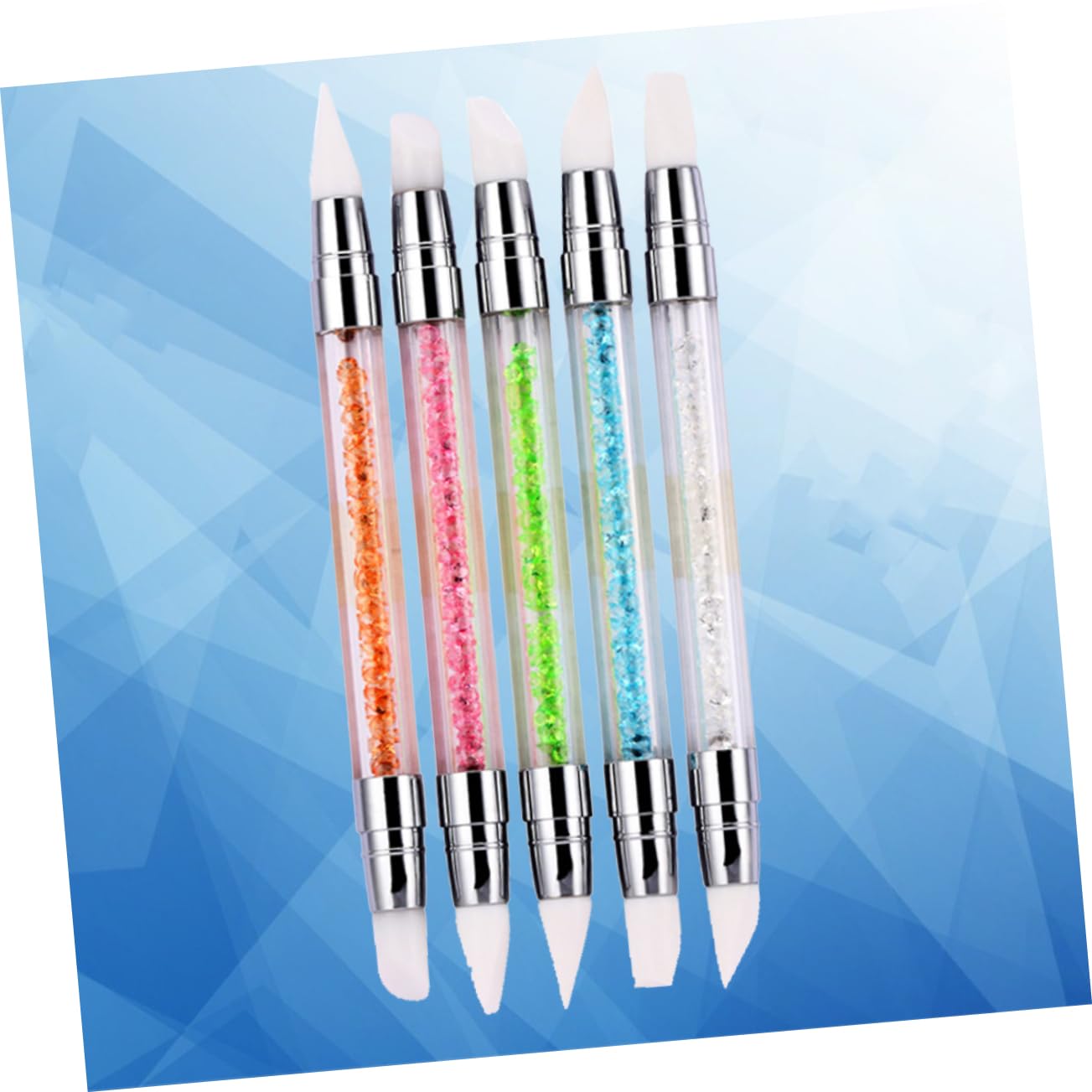 Healeved 15pezzi Pennello Per Nail Art Silicone Con Testa Doppia e Diamante Strumenti Per Manicure e Decorazione Unghie Facile Da Usare Per Disegni e Tratti
