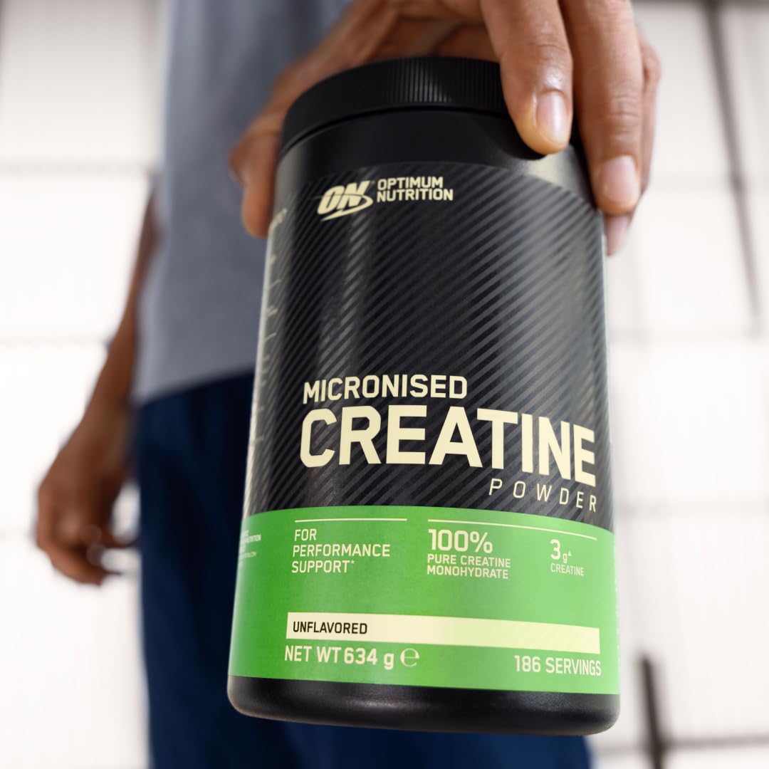 Optimum Nutrition Micronised Creatine Powder, 100% czystego monohydratu kreatyny w proszku dla wydolności i mocy mięśni, Bezsmakowy, 93 porcje, 317 g