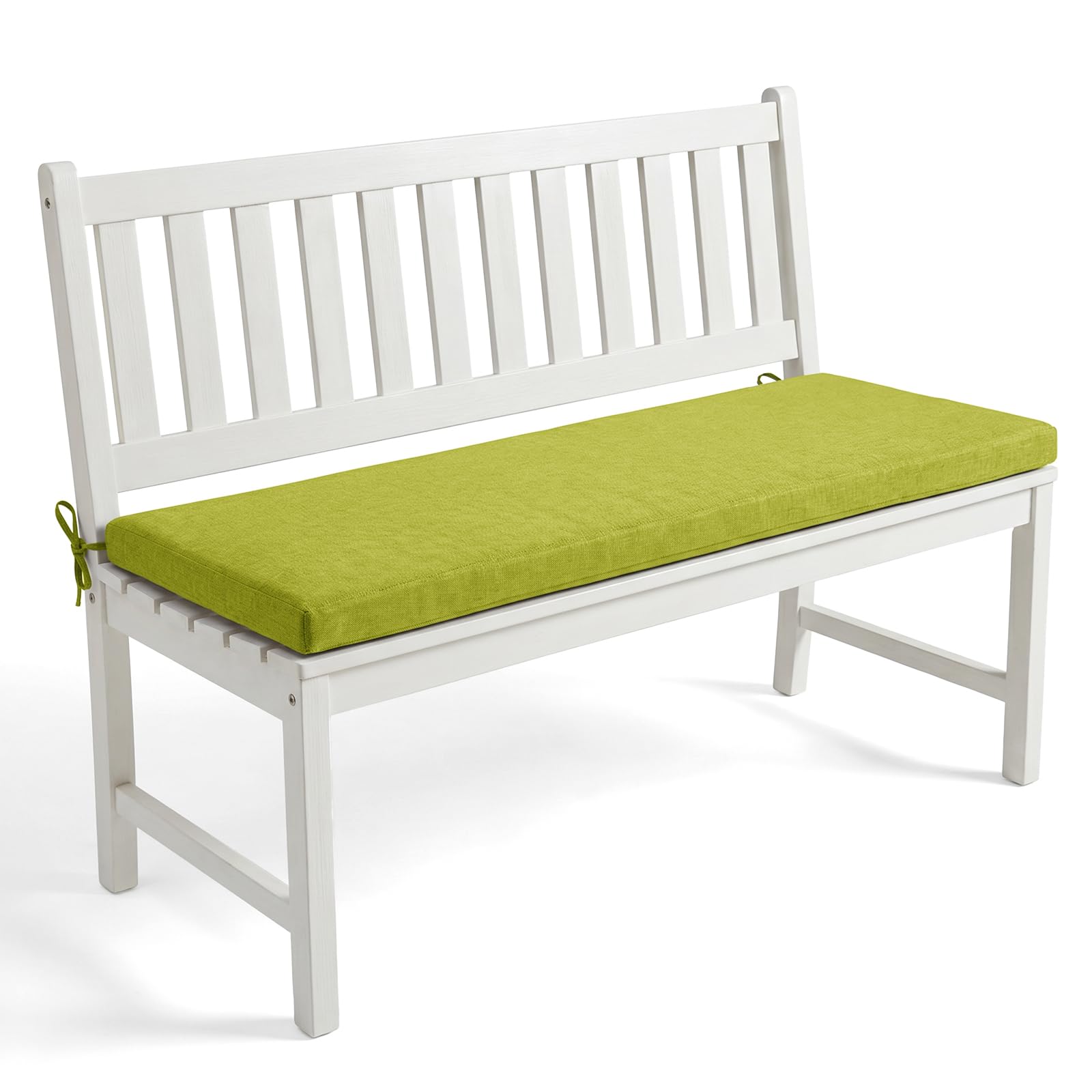 AZMAHT Outdoor Bench Cushion 2/3 Seater, Waterproof High Density Foam, Removable Linen Cover, Non-Slip Seat Pad For Garden, Patio, Porch Furniture,N08,110x35x3cm