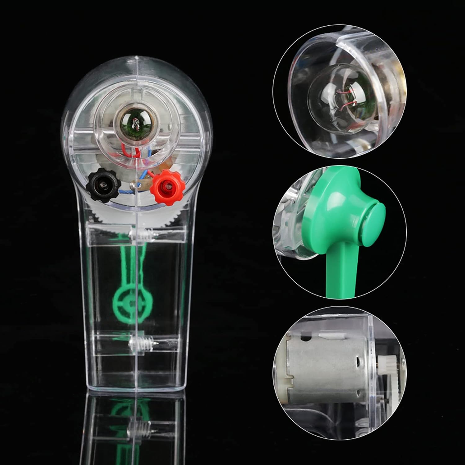 Hand Crank Generator, 6.3V DC Hand Cranked Dynamo No Battery Teaching Demonstrations Hand Crank Dynamo image 4