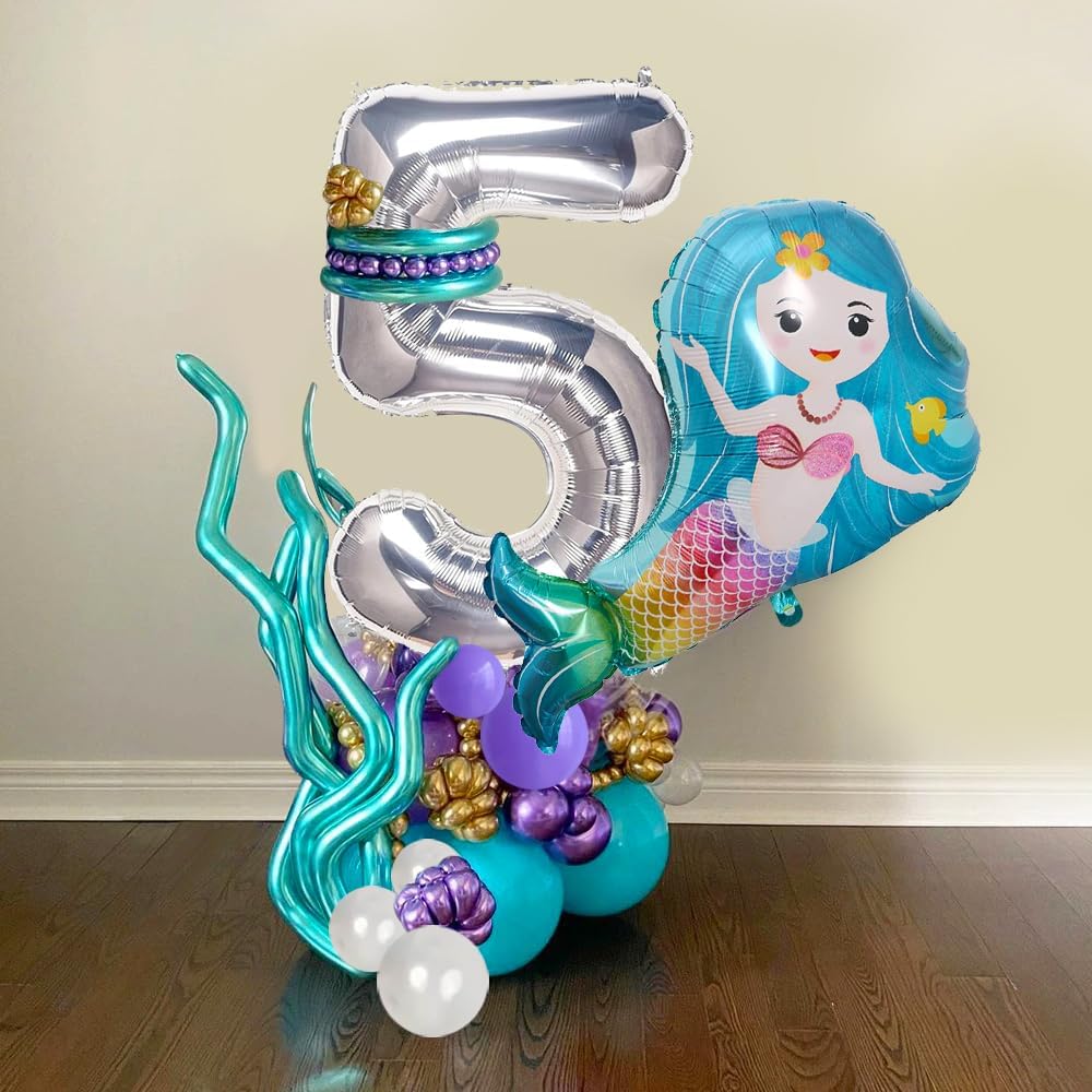 Party Propz Mermaid Theme Birthday Decorations38Pcs Mermaid Theme Foil