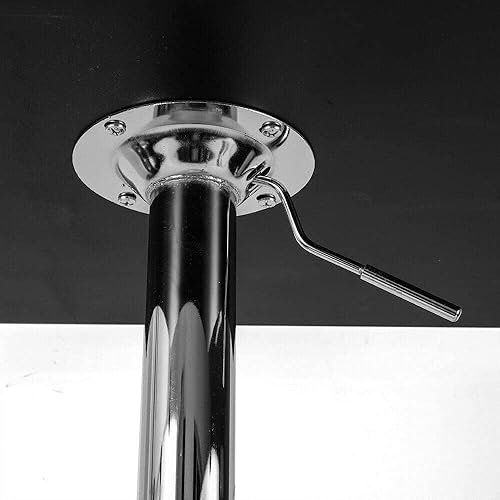 Miniatura 2 de Mesa de bar cuadrada pub cóctel bistro alta mesa con tapa giratoria negra 360 y base de acero inoxidable, altura ajustable multifuncional mesa