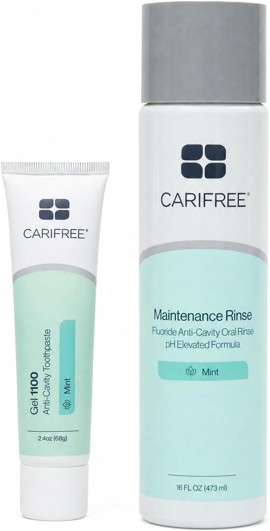 CariFree Maintenance & Prevention Kit, Mint | Anti-Cavity Fluoride Toothpaste & Mouthwash Freshens Breath and Moistens Mouth | Dentist Recommended for Oral Care (2 Piece Set)