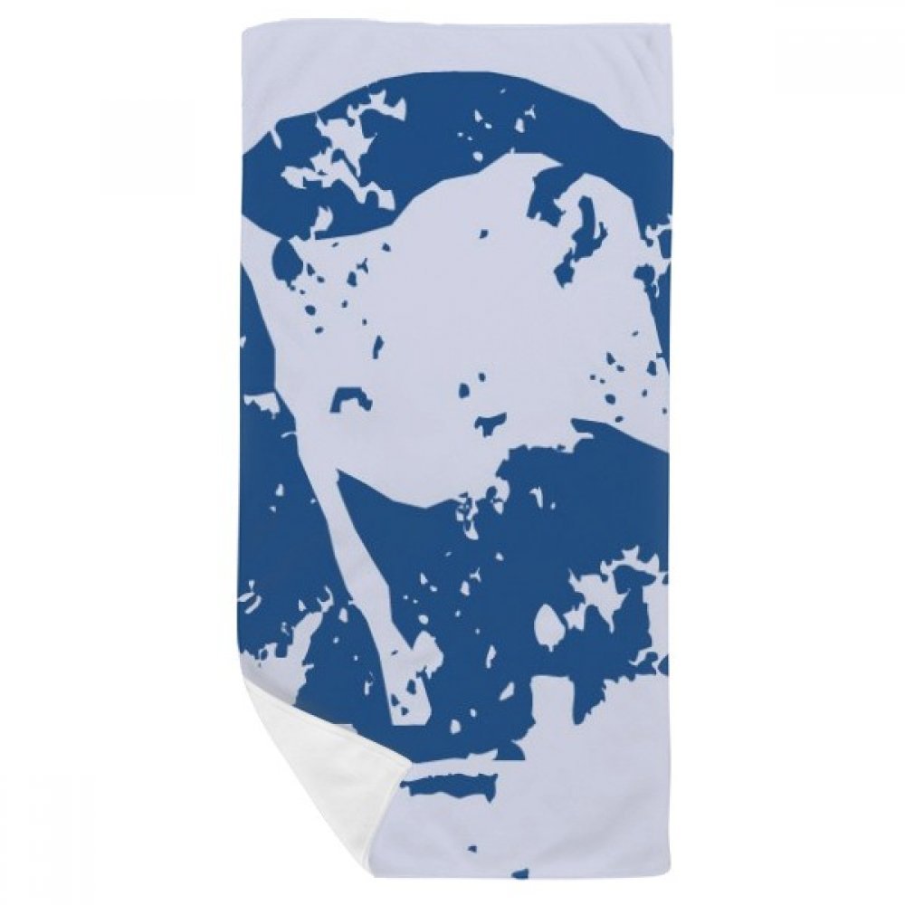 Serviette de bain bleu pour peau sensible gant de toilette doux 35x70cm