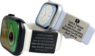 Personalized Medical Alert Tag for Watch Band, Custom Engraved Medical ID Tag for Apple Watch Band Identification Medical Tag for Sport Smartwatch(22 x 28mm)
