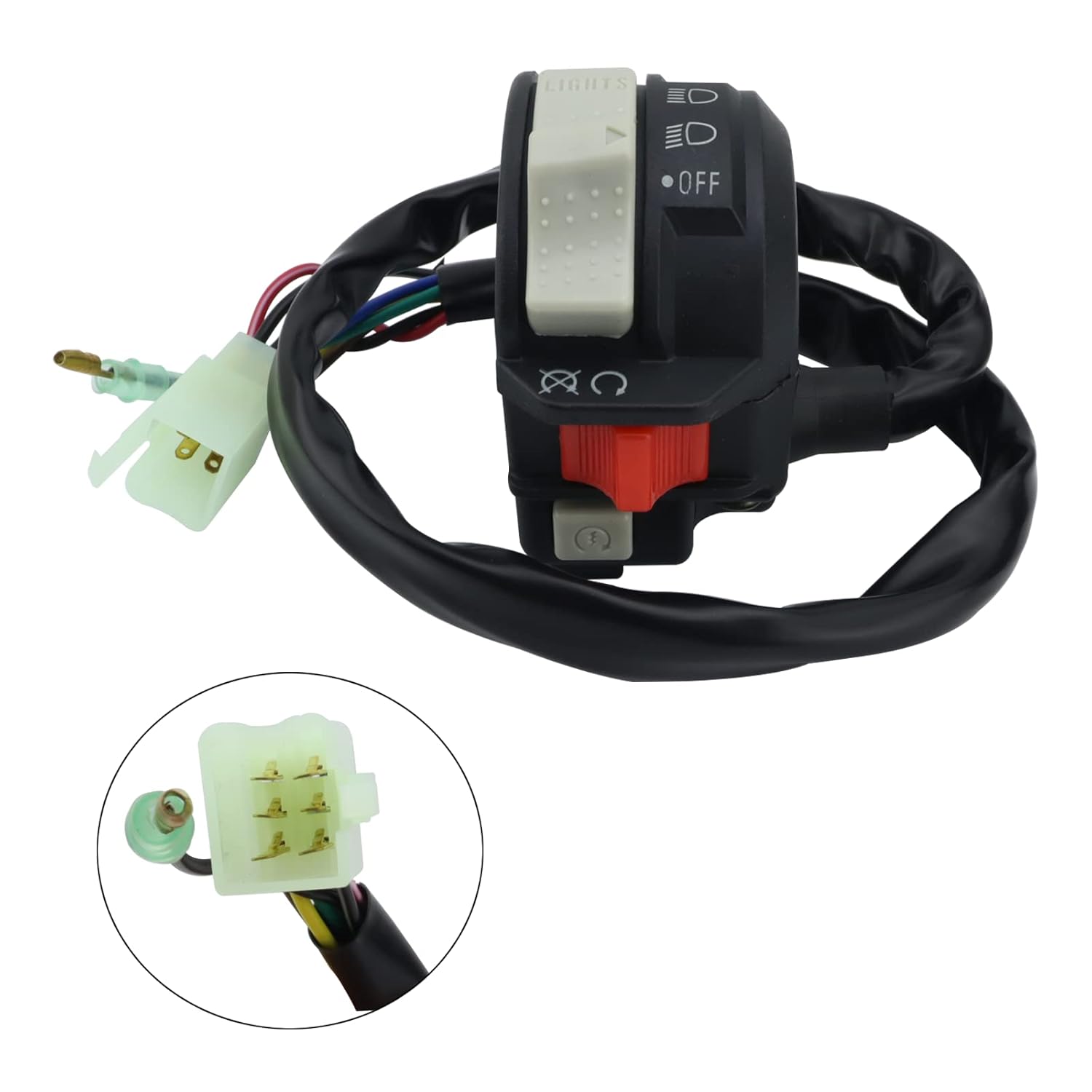 Left Handlebar Switch & Solenoid Relay & Ignition Switch for Yamaha Kodiak 400 1993-1995 Big Bear 350 1995-1996 Moto-4 350 1995 Warrior 350 1996-2001 4GB-83973-09-00