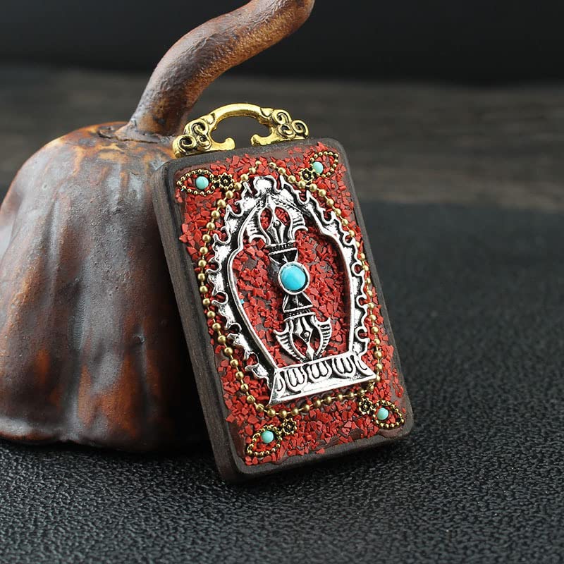 Pendentif éléphant en ébène Thangka style vintage népalais