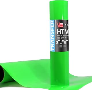 V2 Pro Hyper Green Fluorescent Heat Transfer Film HTV (3 Foot x 12 Inch)