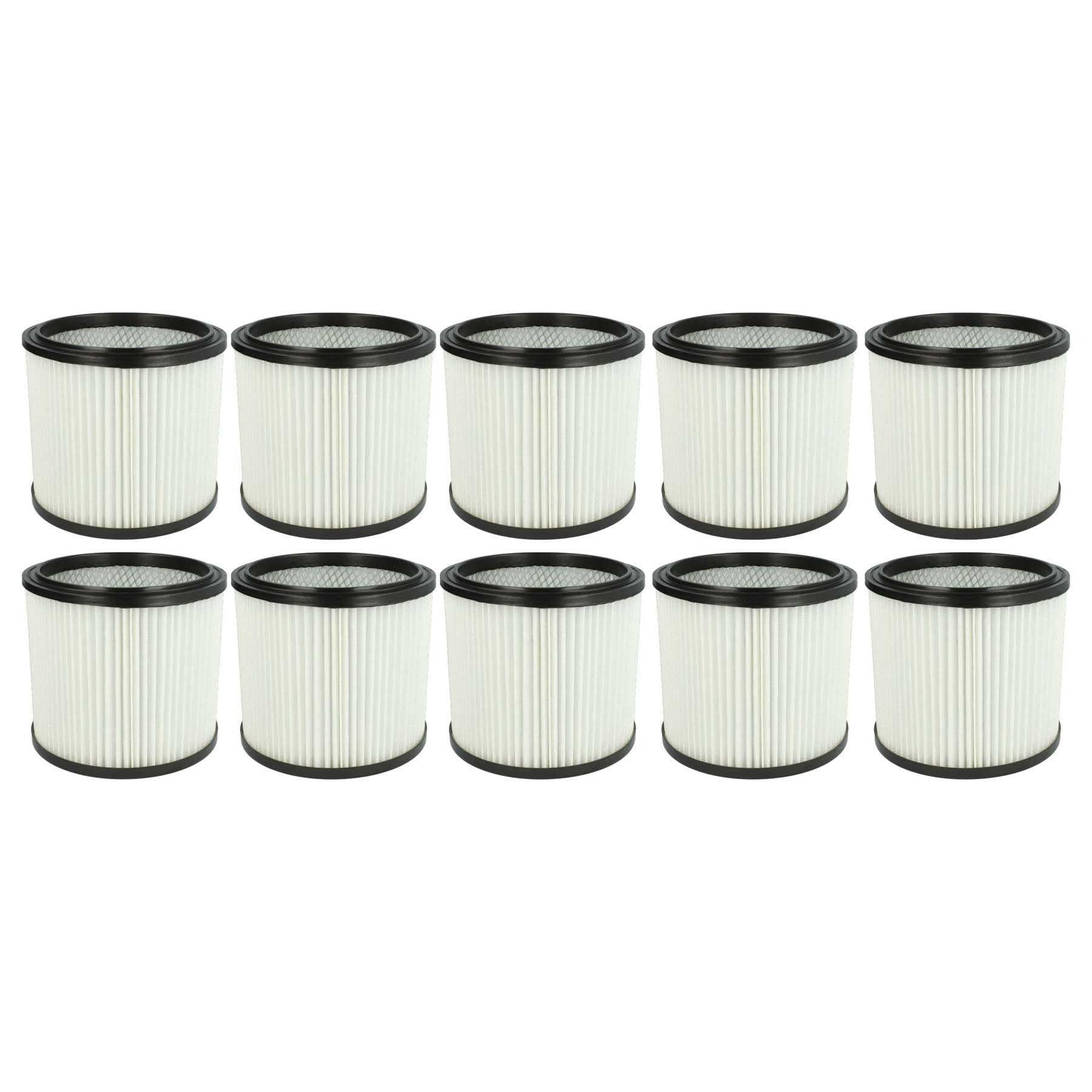 vhbw 10x Faltenfilter kompatibel mit Variolux Cleanstar Staubsauger | Patronenfilter Weiß