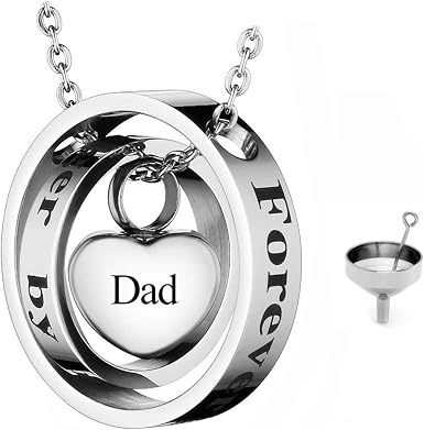 Engraved Heart Locket Urn Necklace 
