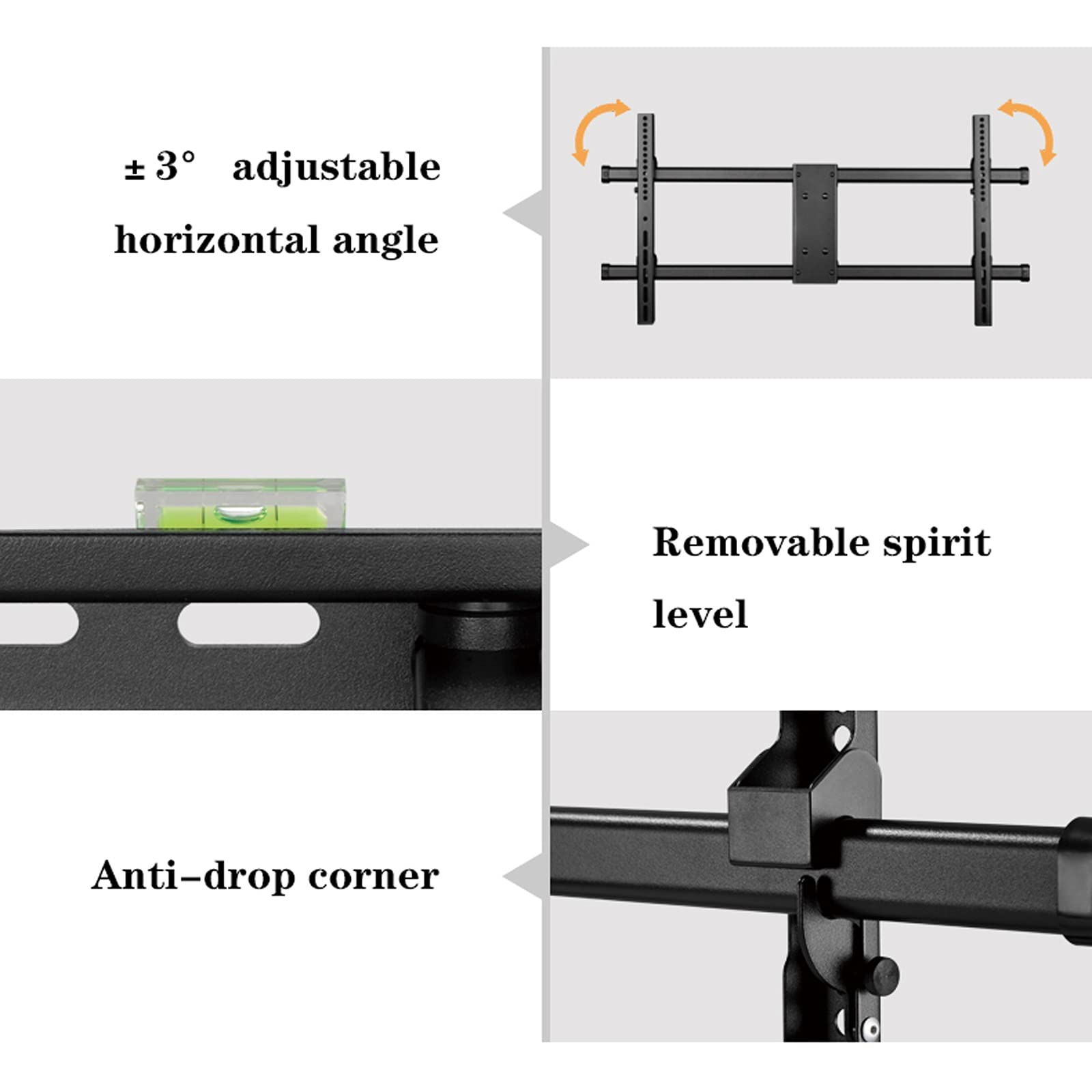 tv Stand Staffa TV a parete pesanti Staffa TV a movimento Full Motion Extension Tilt Tilt Mount 50 "-75" Staffa di montaggio a parete TV universale, supporta fino a 154LBS .per casa, ufficio