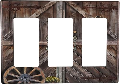 Miniatura 92 de Cubiertas Decorativas para Interruptor de Luz de Palanca Triple Retro Rojo Pulpo Monstruo Ola Marina Azul de 3 Segmentos Cubiertas de Placa de Pared