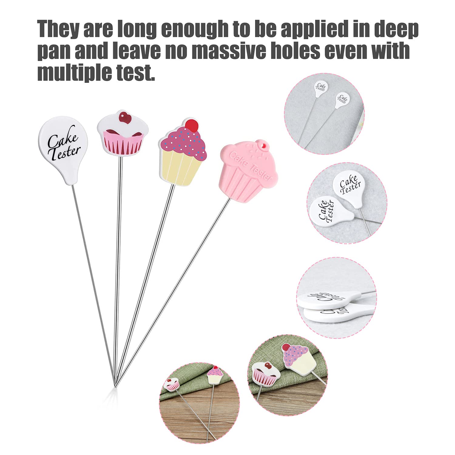 4 Stück Kuchentester Nadeln Edelstahl - Backwerkzeuge Für Kuchen & Brot