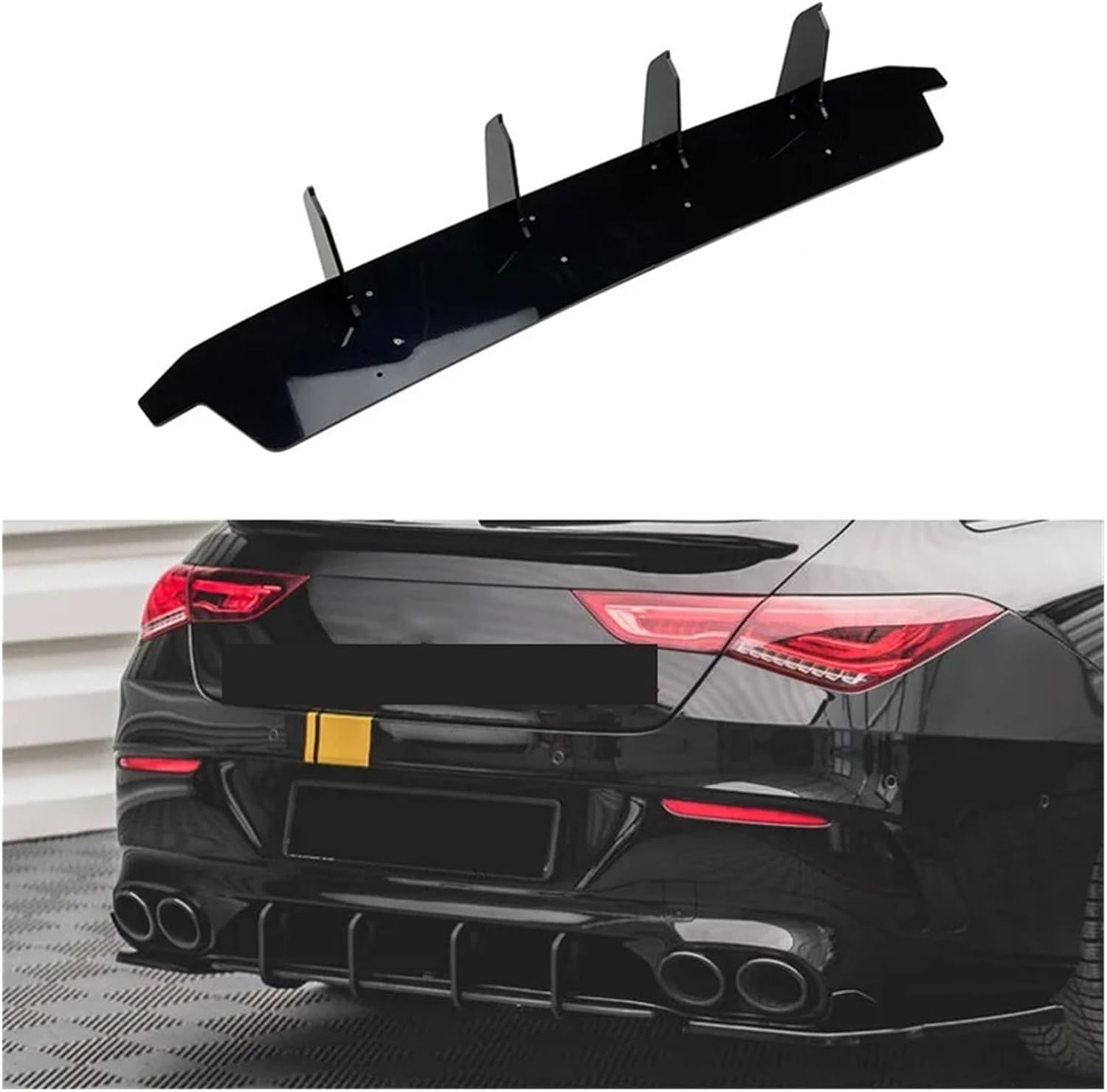 グロスブラック リアバンパーディフューザー スポイラー スプリッターリップ と互換性がある ベンツ CLAクラス C118 CLA3