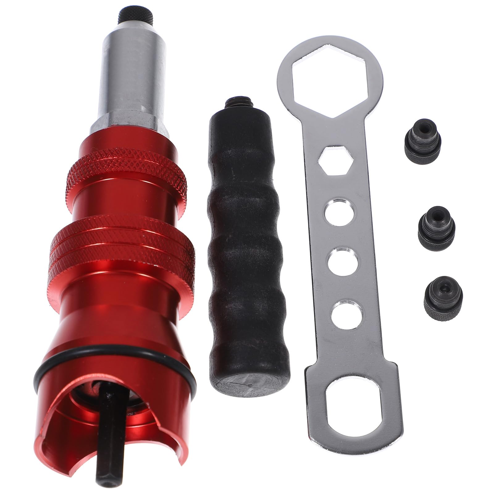 Adaptador para Remachadora Eléctrica Inalámbrica Cabezal de Aleación de Aluminio, Juego de 3 Tamaños (2,4 Mm, 3,2 Mm, 4,0 Mm) para Taladro de Impacto, Pieza de Repuesto