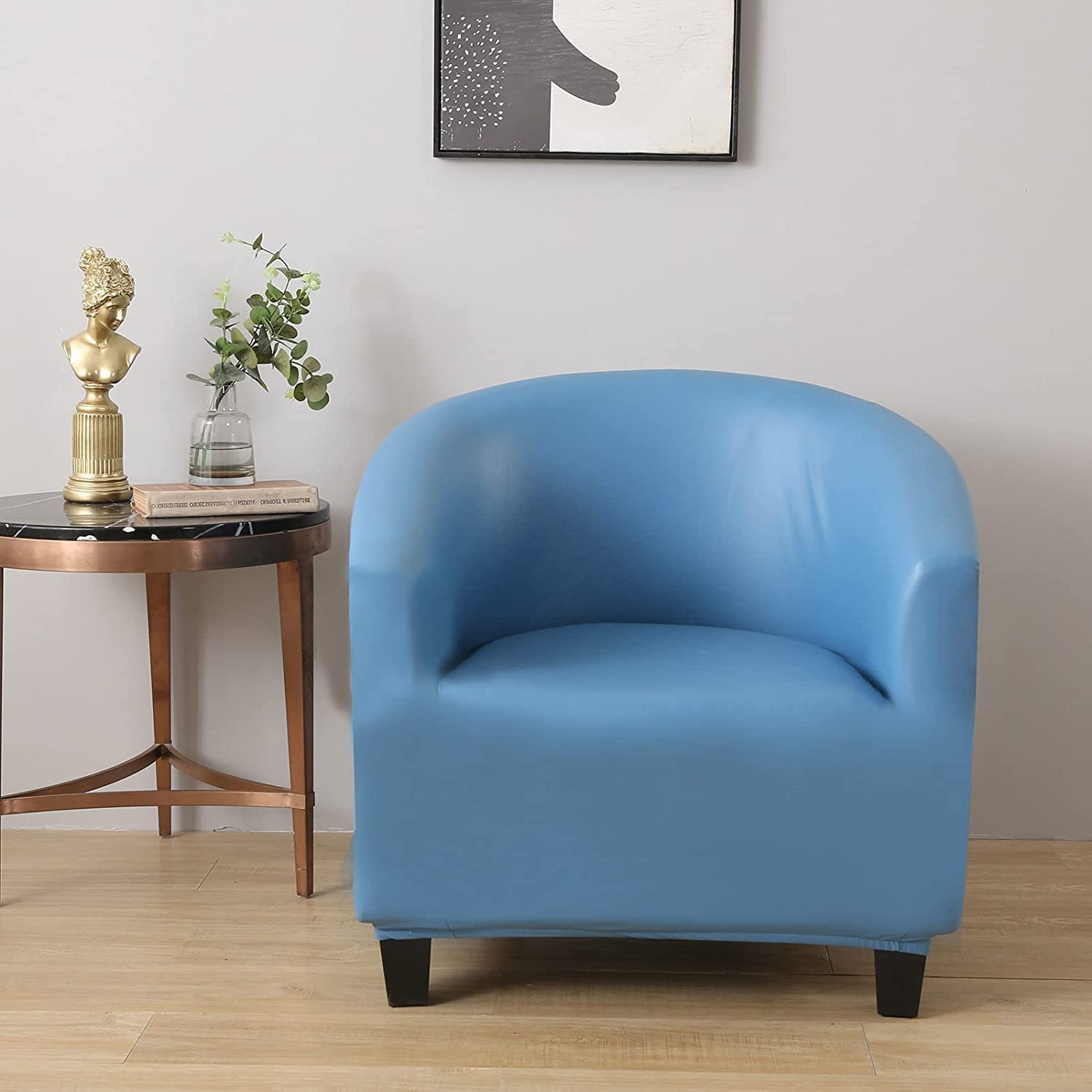 Copripoltrona Da Vasca In Pelle Pu Impermeabile E Antiolio con Fondo Elastico per Soggiorno Camera Da Letto - Verde 1